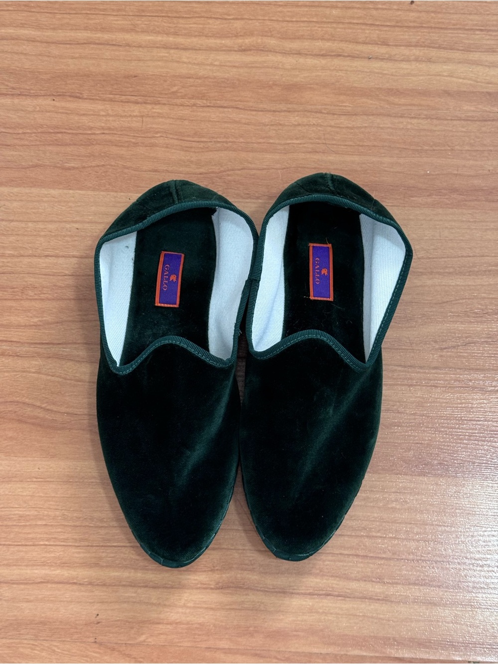 Gallo 1927 Forest Green Velvet Friulane Slippers Size 07